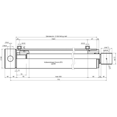 Technische Zeichnung, bemaßt